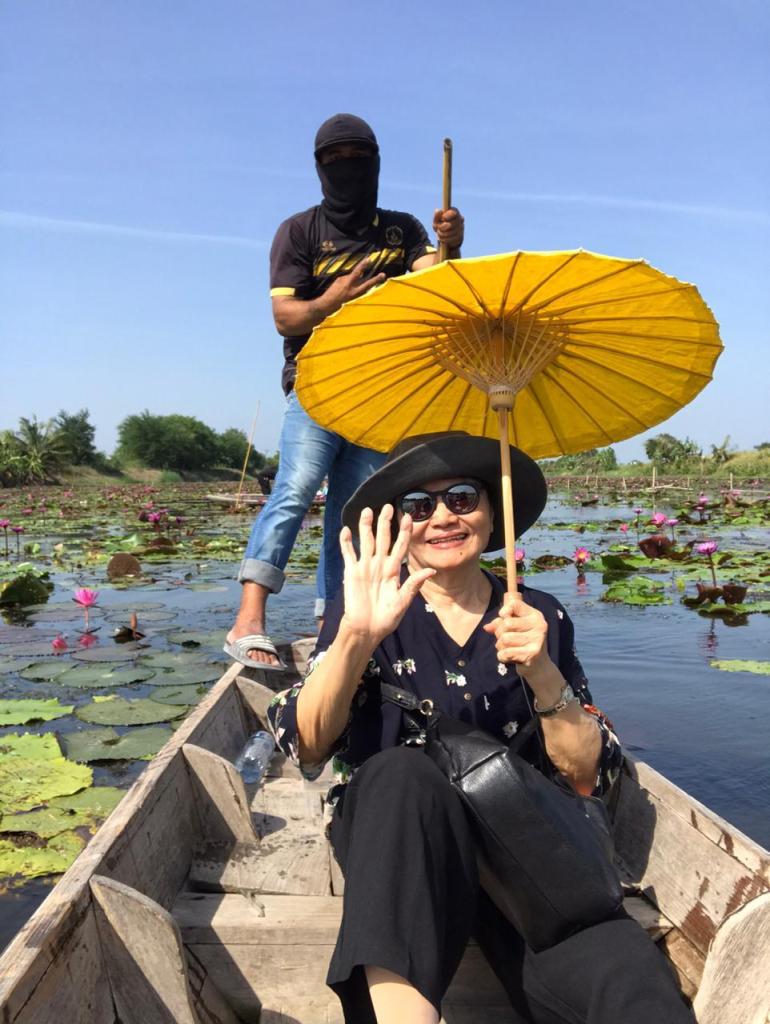 Ama in a pond full of lotus